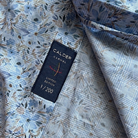Calder of Carmel Blue Leaf Floral Button Down Limited Edition Shirt - Picture 6 of 9